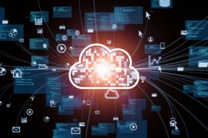 Cloud computing concept. Communication network.